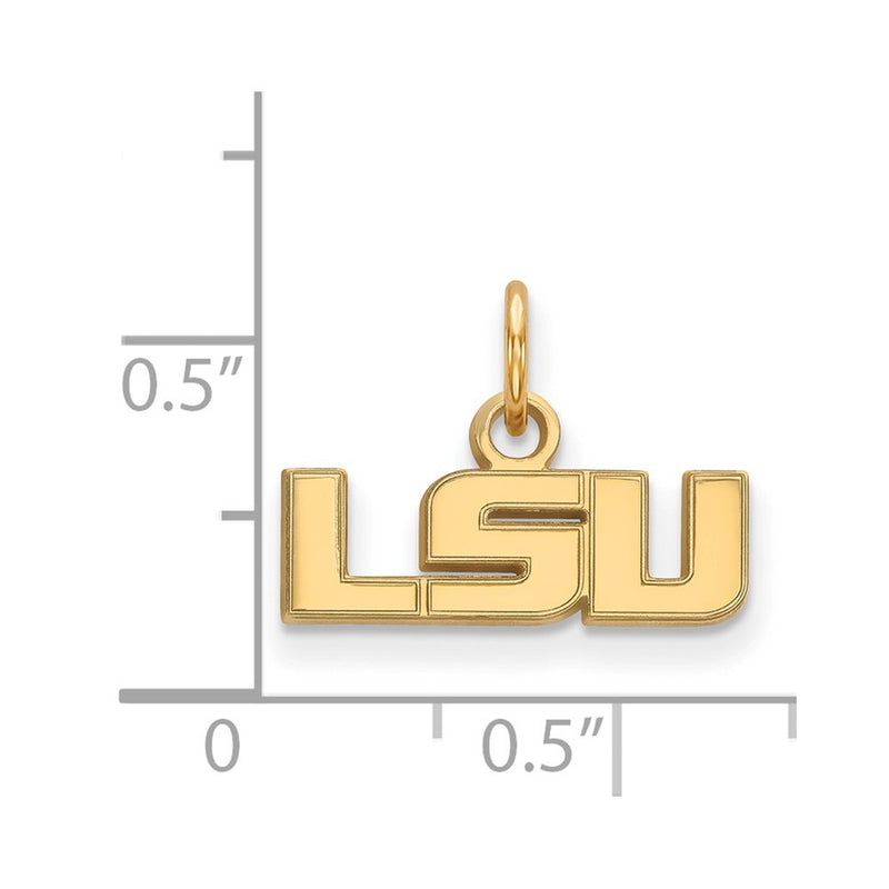 Gold Plated Sterling Silver Logoart Louisiana State University L S U Extra Small Pendant