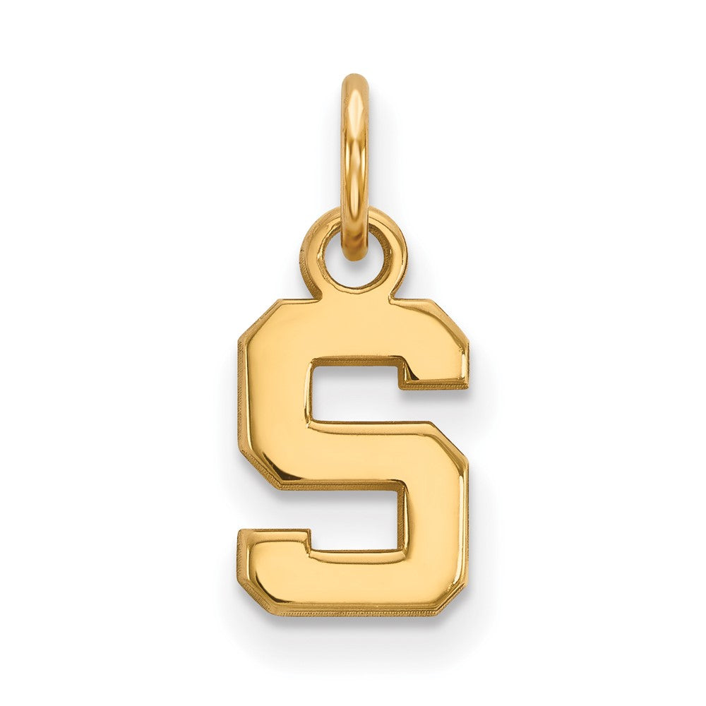 10K Yellow Gold Logoart Michigan State University Letter S Extra Small Pendant