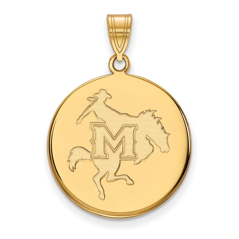 Gold Plated Sterling Silver Logoart Mcneese State University Large Disc Pendant