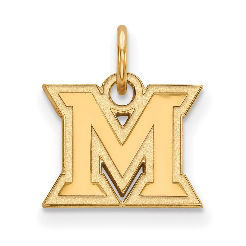 14K Yellow Gold Logoart Miami University Ohio Letter M Extra Small Pendant