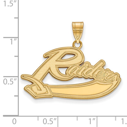 Gold Plated Sterling Silver Logoart Mt Union College Raiders Large Pendant