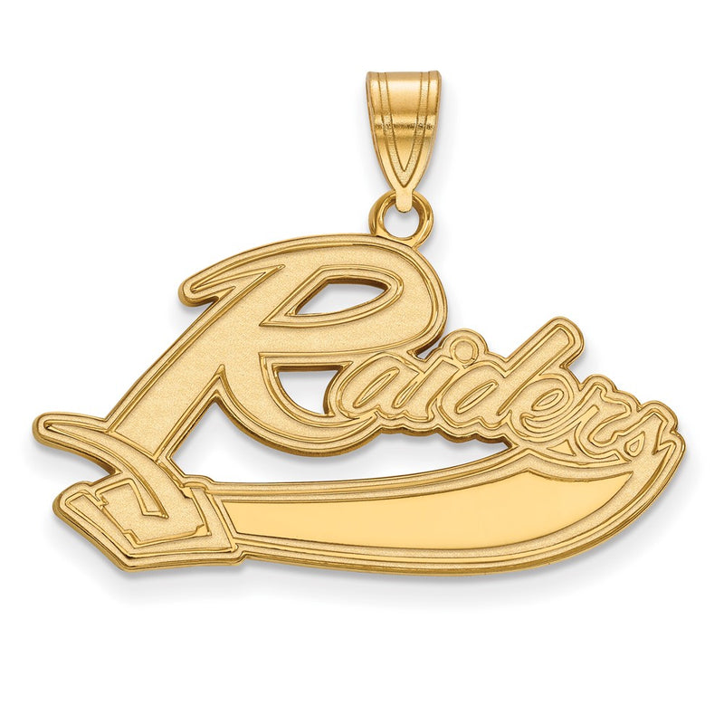 Gold Plated Sterling Silver Logoart Mt Union College Raiders Large Pendant