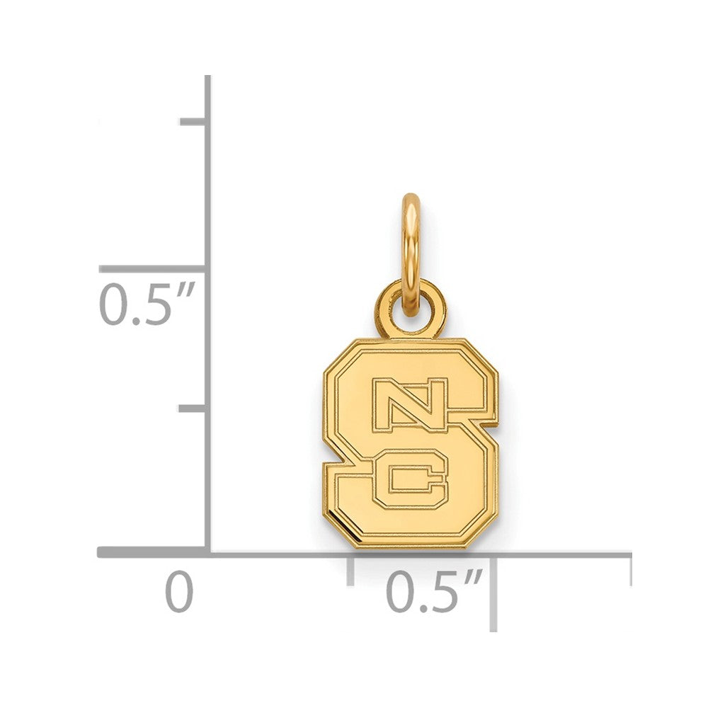 Gold Plated Sterling Silver Logoart North Carolina State University N C S Extra Small Pendant