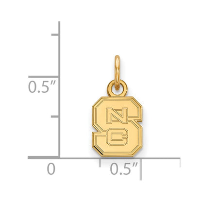 Gold Plated Sterling Silver Logoart North Carolina State University N C S Extra Small Pendant