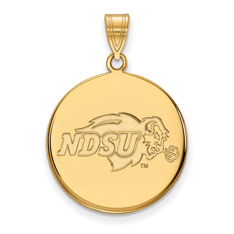 Gold Plated Sterling Silver Logoart North Dakota State University Large Disc Pendant