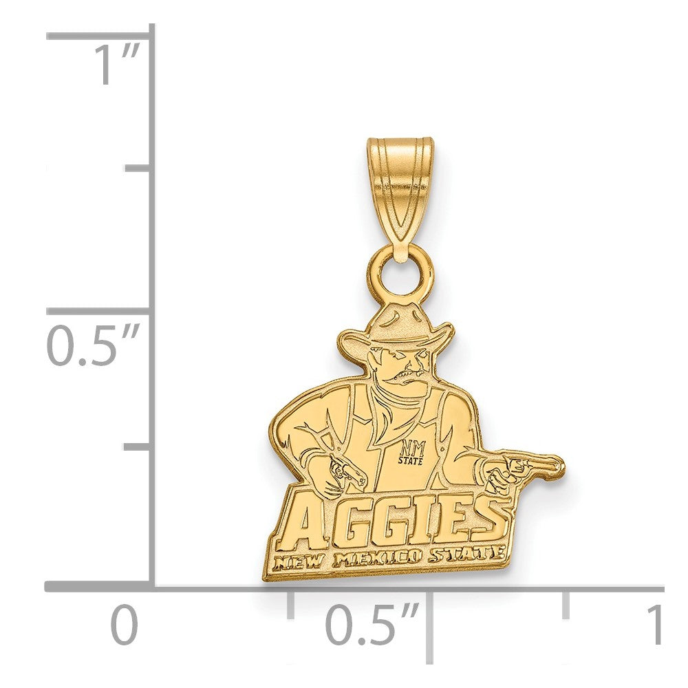 Gold Plated Sterling Silver Logoart New Mexico State University Aggies Small Pendant