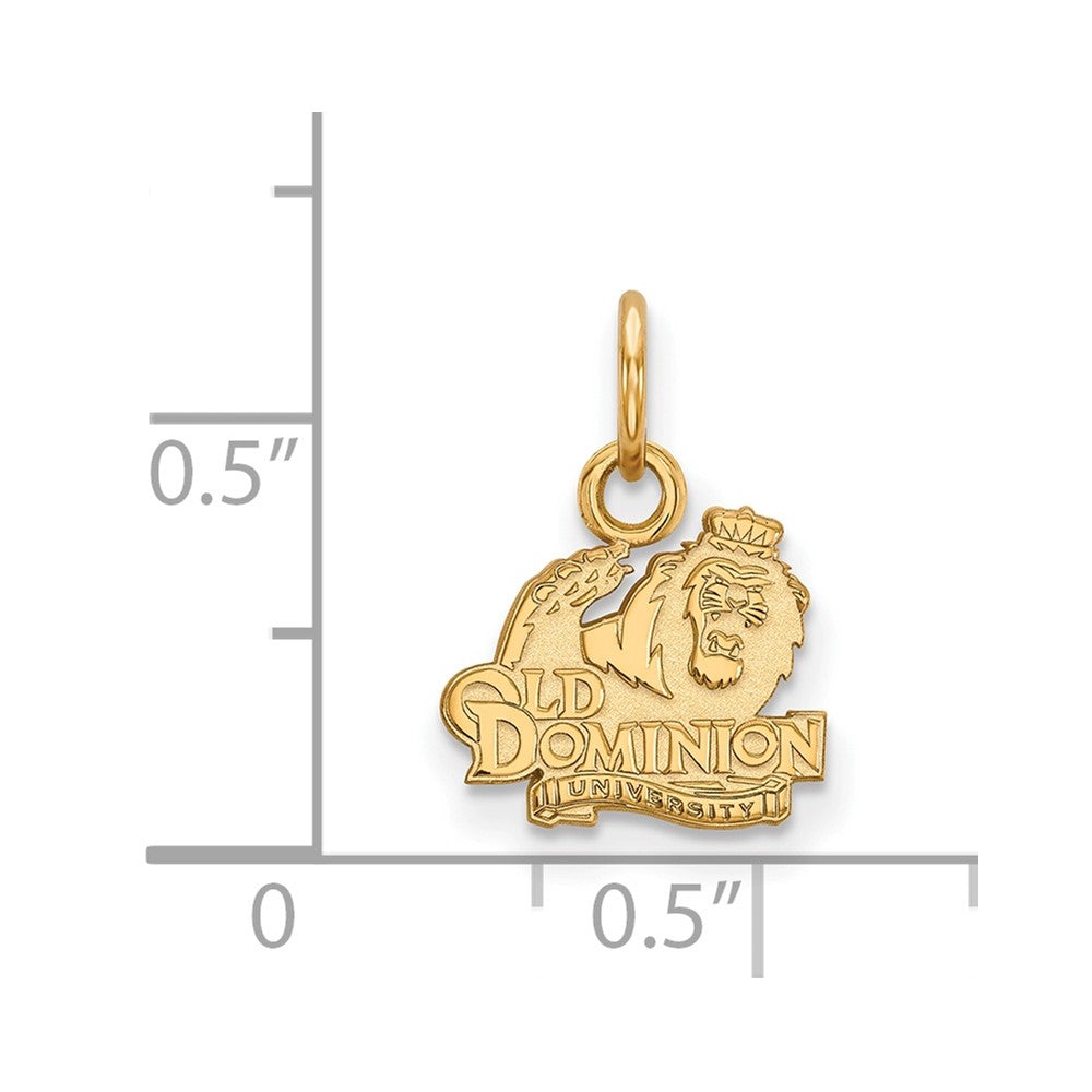 Gold Plated Sterling Silver Logoart Old Dominion University Extra Small Pendant