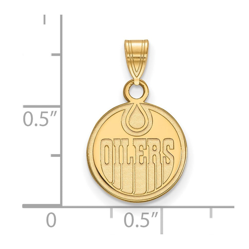 Gold Plated Sterling Silver Nhl Logoart Edmonton Oilers Small Pendant