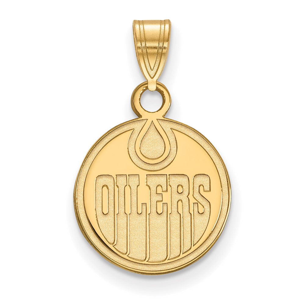 Gold Plated Sterling Silver Nhl Logoart Edmonton Oilers Small Pendant