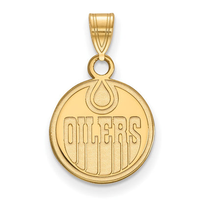 10K Yellow Gold Nhl Logoart Edmonton Oilers Small Pendant