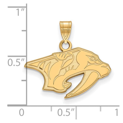 10K Yellow Gold Nhl Logoart Nashville Predators Small Pendant