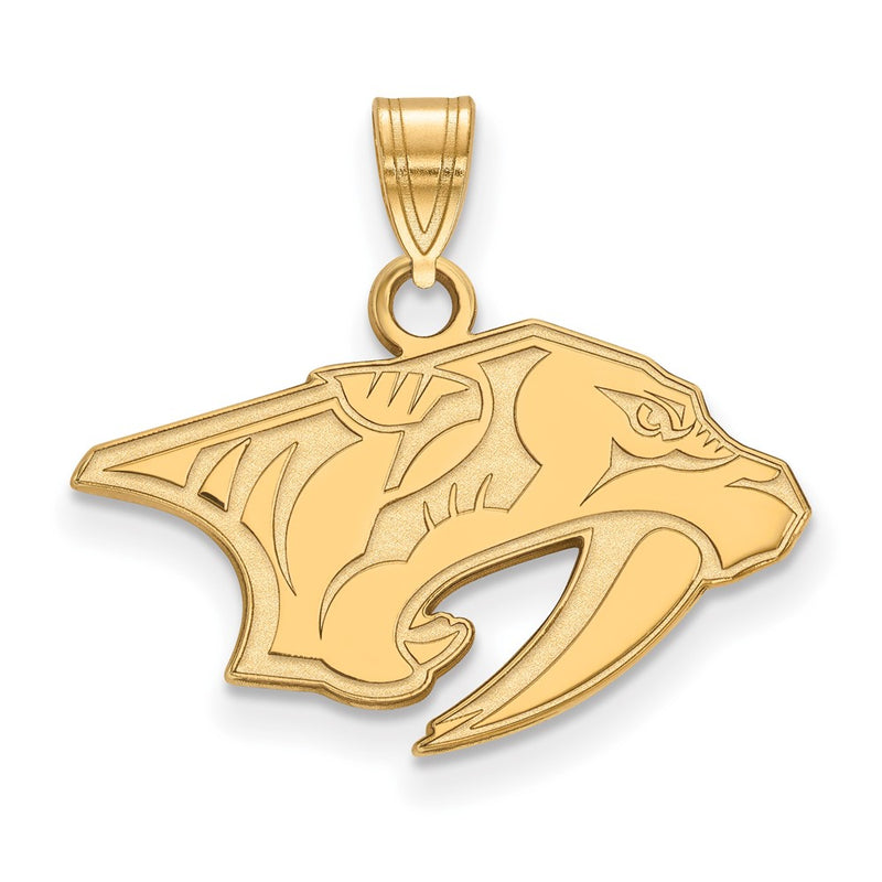 14K Yellow Gold Nhl Logoart Nashville Predators Small Pendant