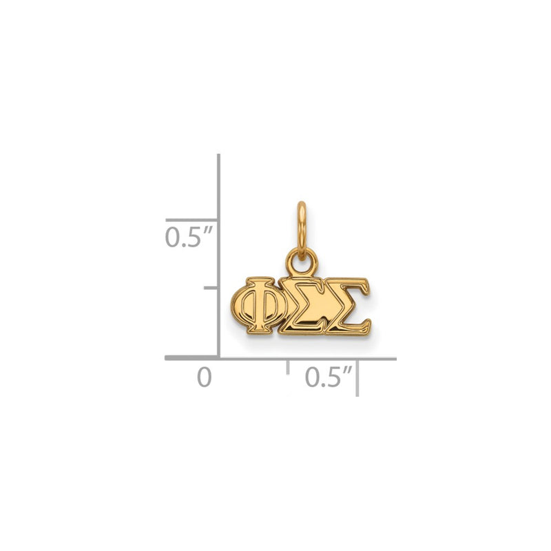 Gold Plated Sterling Silver Logoart Phi Sigma Sorority Greek Letters Extra Small Pendant