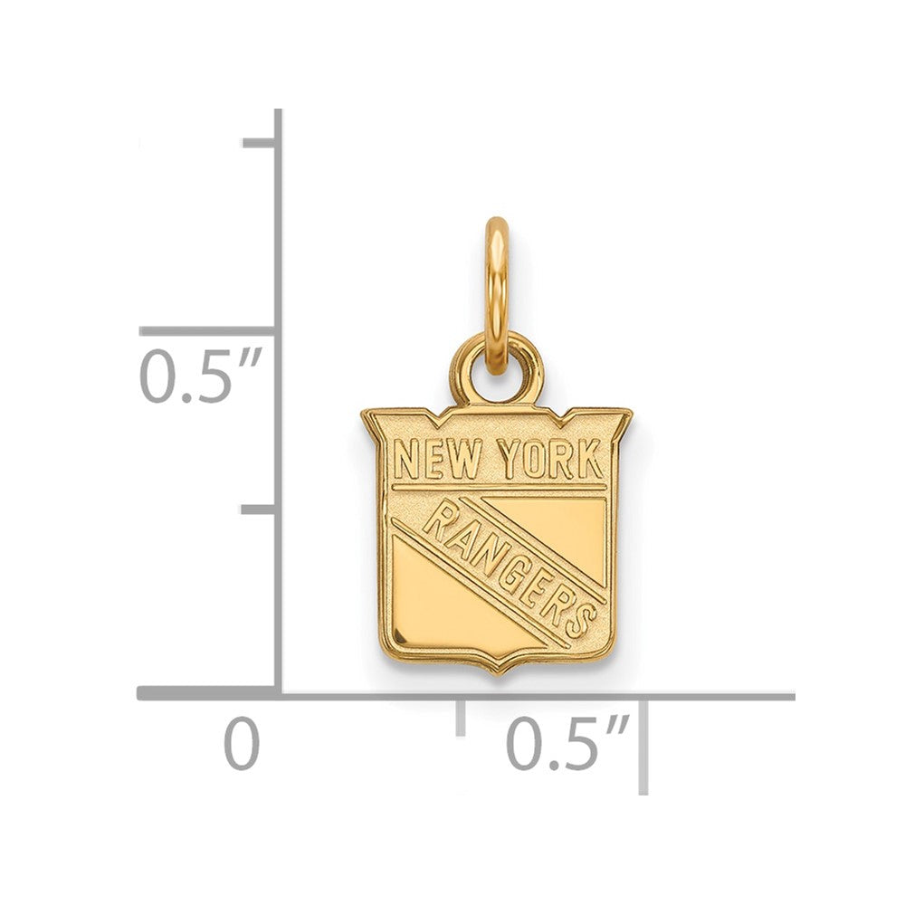 14K Yellow Gold Nhl Logoart New York Rangers Extra Small Pendant