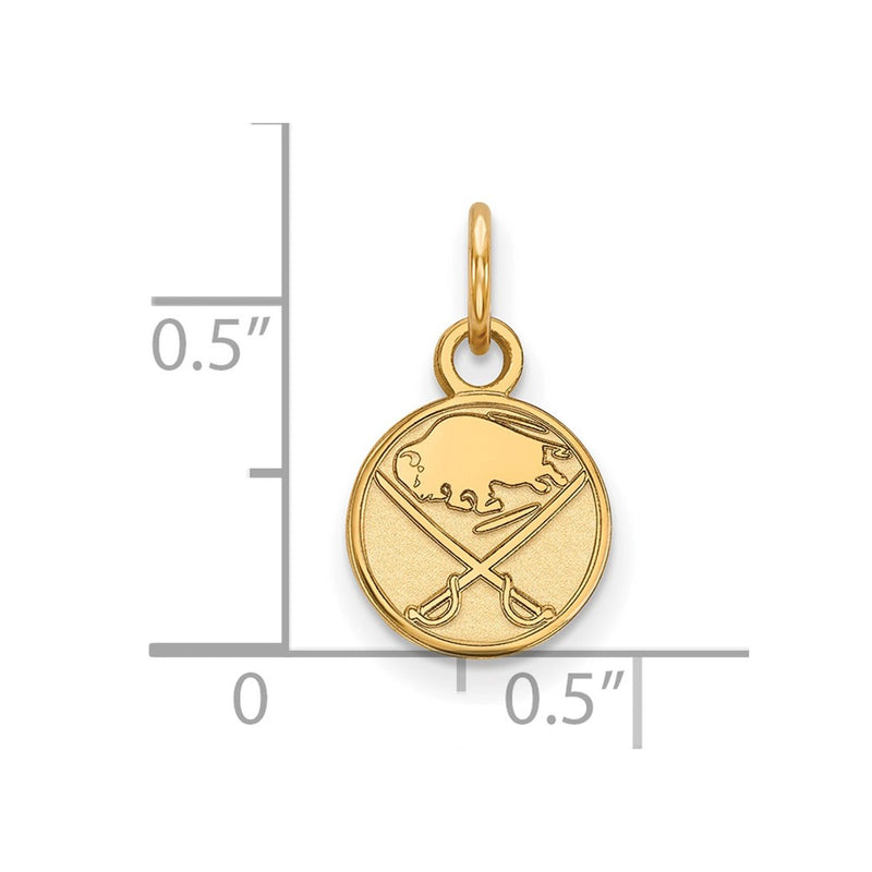 Gold Plated Sterling Silver Nhl Logoart Buffalo Sabres Extra Small Pendant