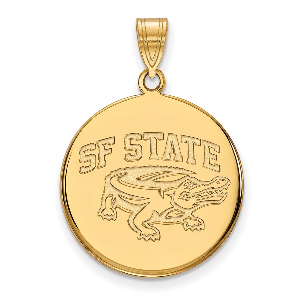 Gold Plated Sterling Silver Logoart San Francisco State University Large Disc Pendant