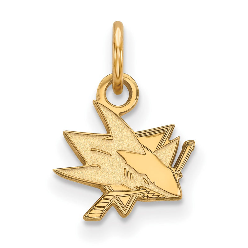 14K Yellow Gold Nhl Logoart San Jose Sharks Extra Small Pendant
