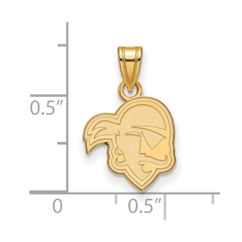 Gold Plated Sterling Silver Logoart Seton Hall University Pirate Small Pendant