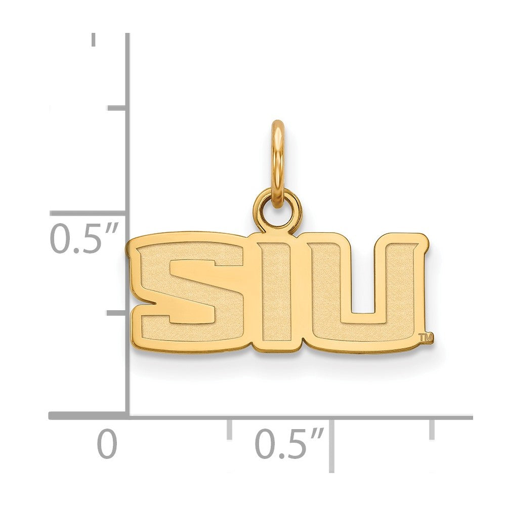 Gold Plated Sterling Silver Logoart Southern Illinois University S I U Extra Small Pendant