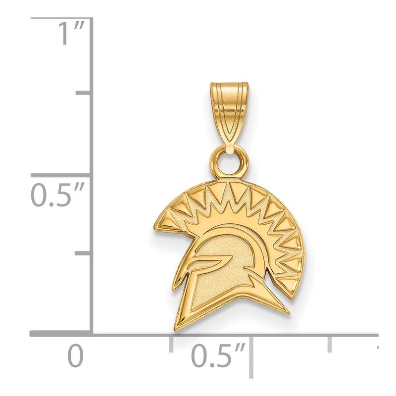 Gold Plated Sterling Silver Logoart San Jose State University Spartan Small Pendant