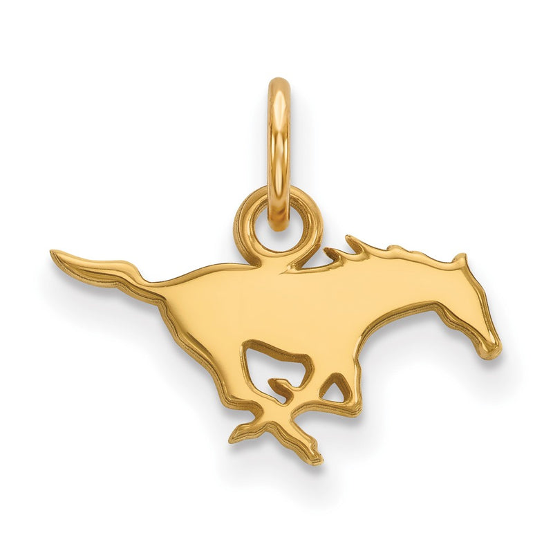 Gold Plated Sterling Silver Logoart Southern Methodist University Mustang Extra Small Pendant