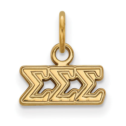 Gold Plated Sterling Silver Logoart Sigma Sorority Greek Letters Extra Small Pendant