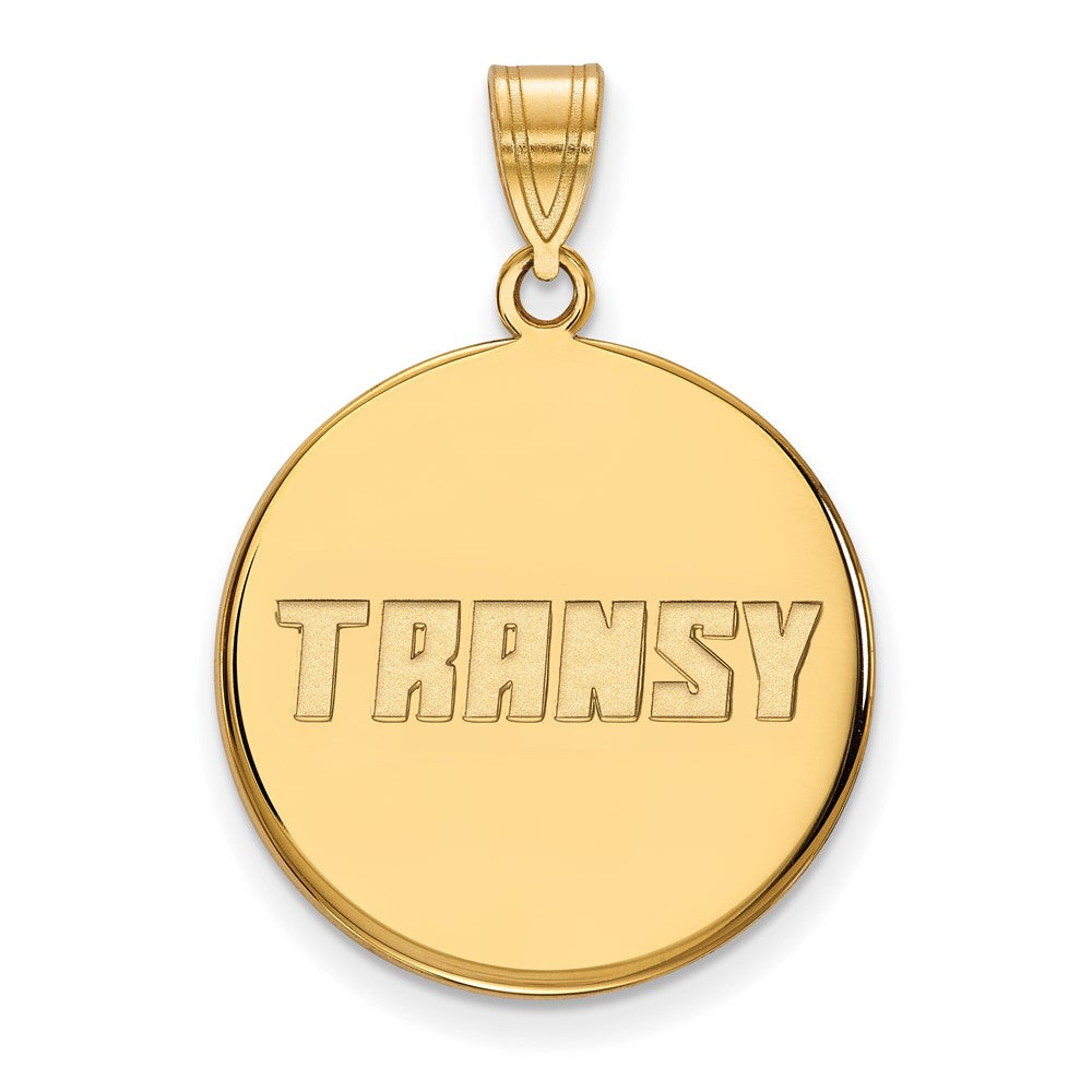 Gold Plated Sterling Silver Logoart Transylvania University Large Disc Pendant