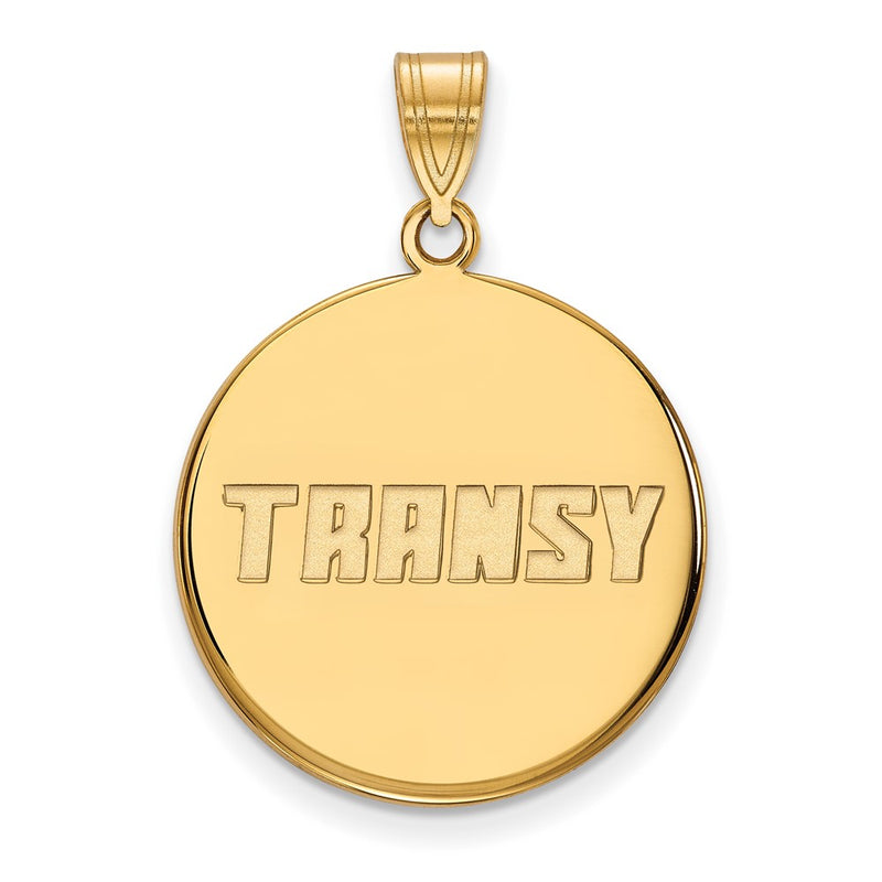 Gold Plated Sterling Silver Logoart Transylvania University Large Disc Pendant