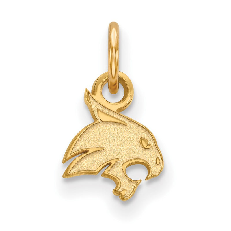 Gold Plated Sterling Silver Logoart Texas State University Bobcat Extra Small Pendant