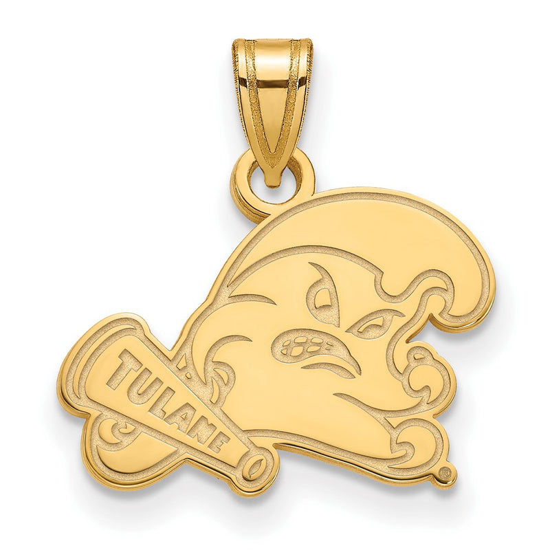 Gold Plated Sterling Silver Logoart Tulane University Small Pendant