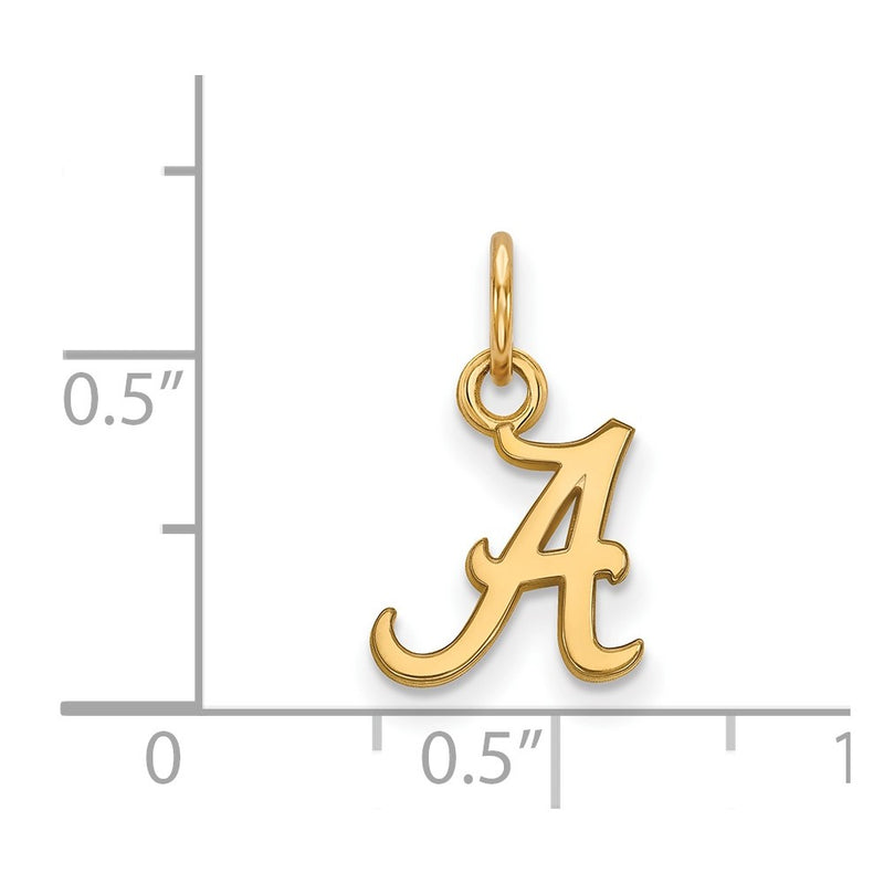 10K Yellow Gold Logoart University Of Alabama Letter A Extra Small Pendant