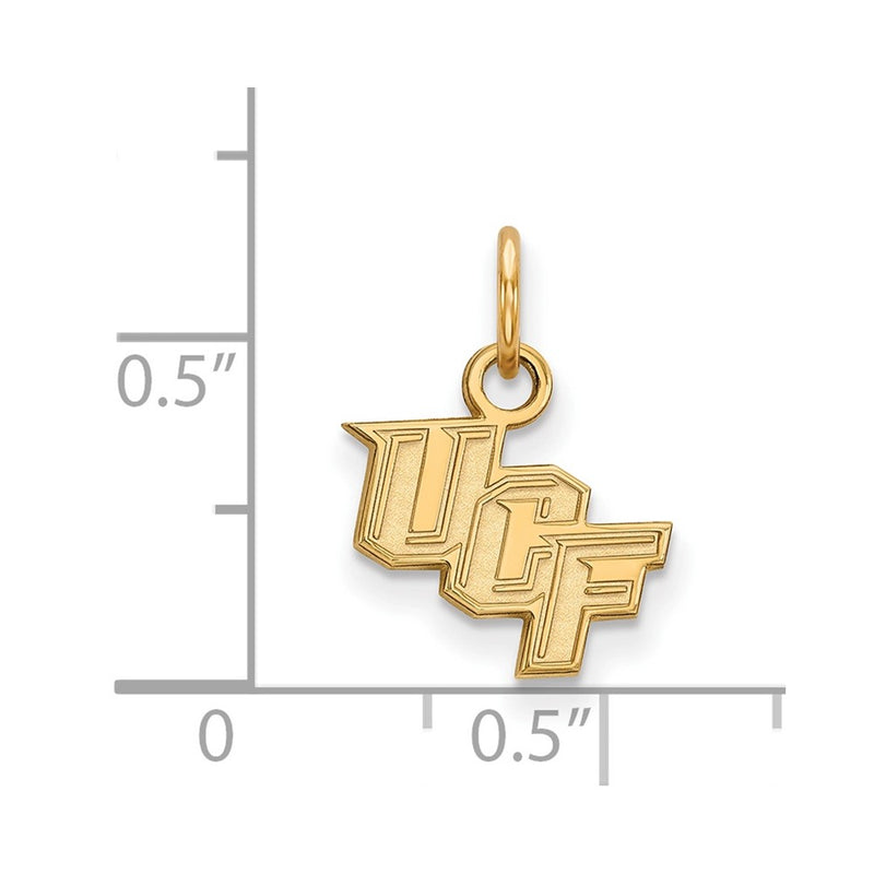Gold Plated Sterling Silver Logoart University Of Central Florida U C F Extra Small Pendant