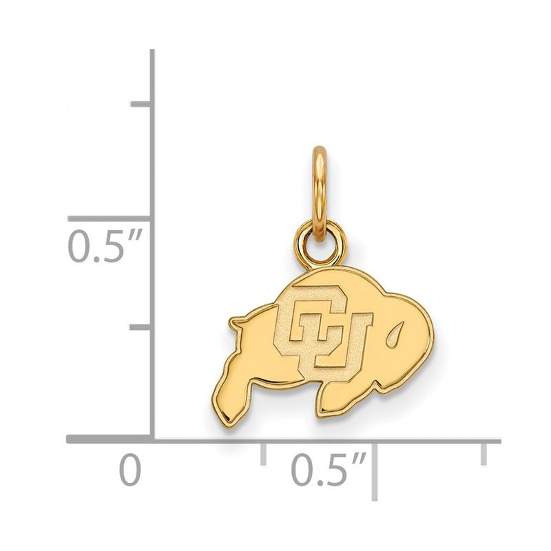 14K Yellow Gold Logoart University Of Colorado Buffalo Extra Small Pendant