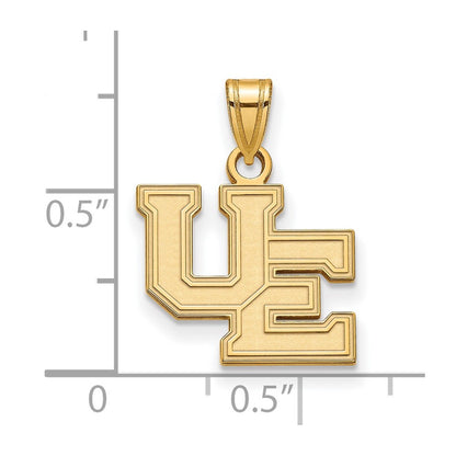 Gold Plated Sterling Silver Logoart University Of Evansville Purple Aces Small Pendant