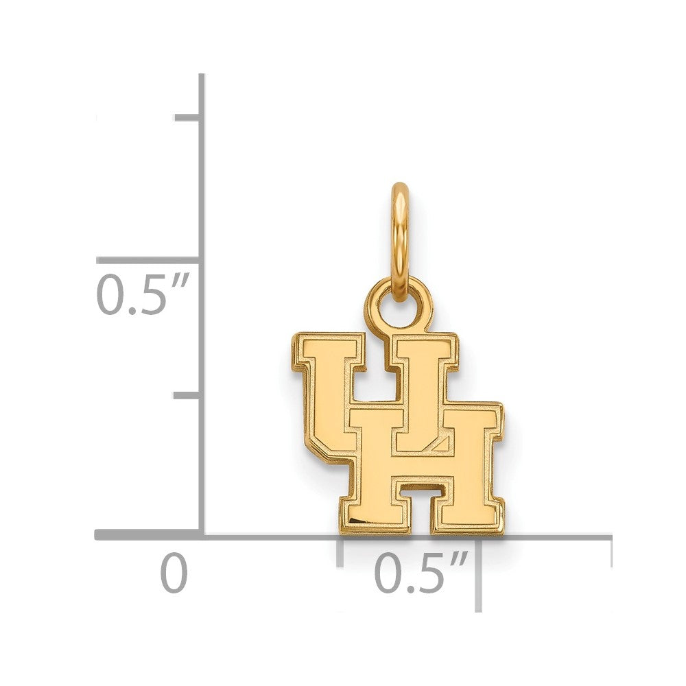 Gold Plated Sterling Silver Logoart University Of Houston U H Extra Small Pendant