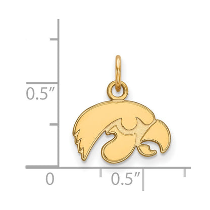 10K Yellow Gold Logoart University Of Iowa Hawk Extra Small Pendant