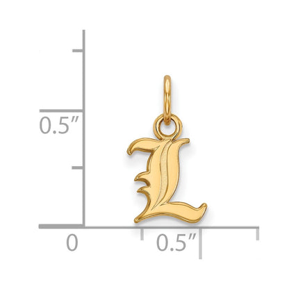 Gold Plated Sterling Silver Logoart University Of Louisville Letter L Extra Small Pendant