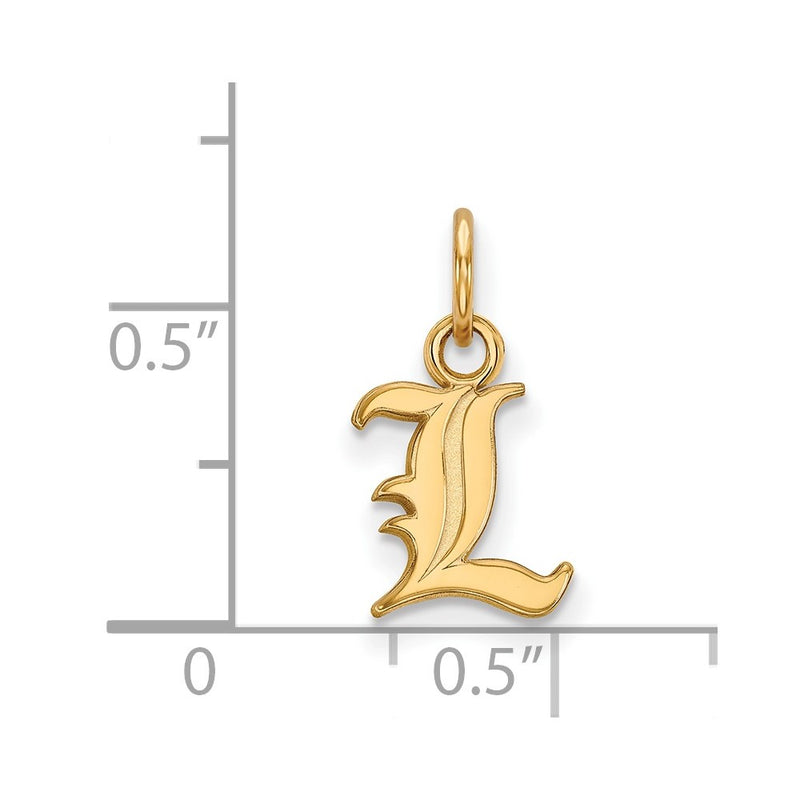 Gold Plated Sterling Silver Logoart University Of Louisville Letter L Extra Small Pendant