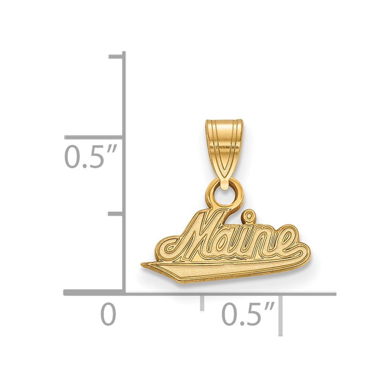 Gold Plated Sterling Silver Logoart University Of Maine Small Pendant