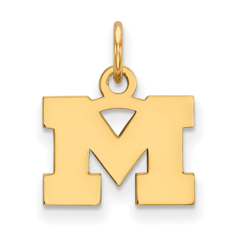 10K Yellow Gold Logoart University Of Michigan Letter M Extra Small Pendant