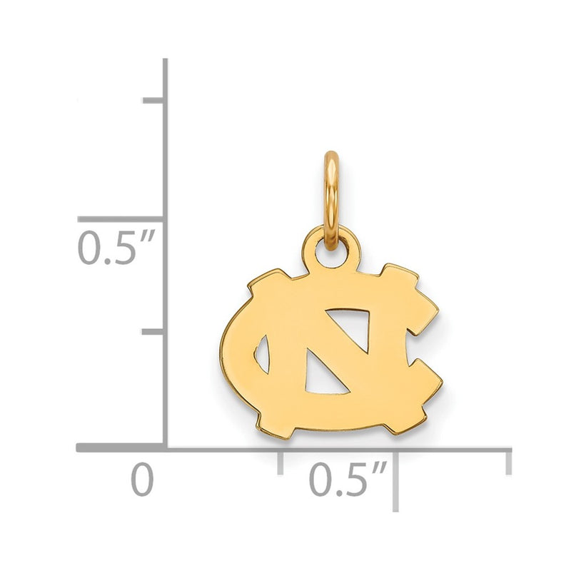 10K Yellow Gold Logoart University Of North Carolina N C Extra Small Pendant