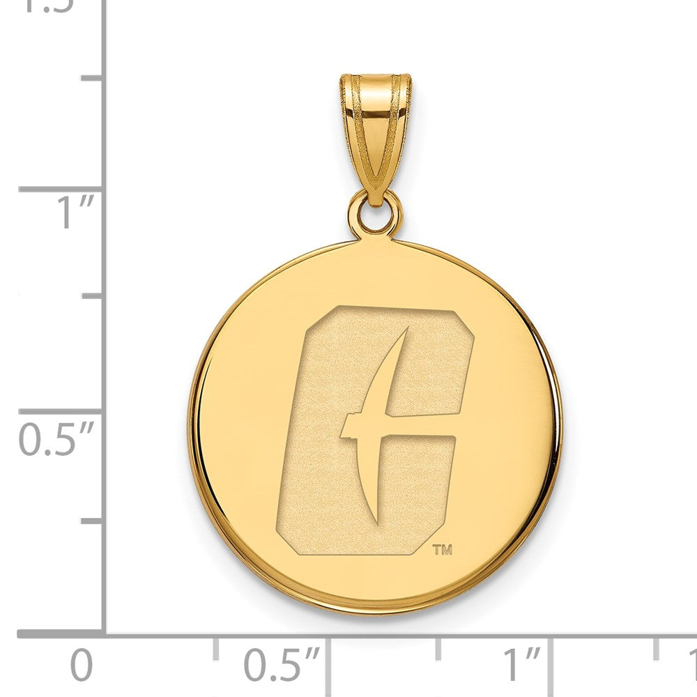 Gold Plated Sterling Silver Logoart University Of North Carolina At Charlotte 49Ers Large Disc Pendant