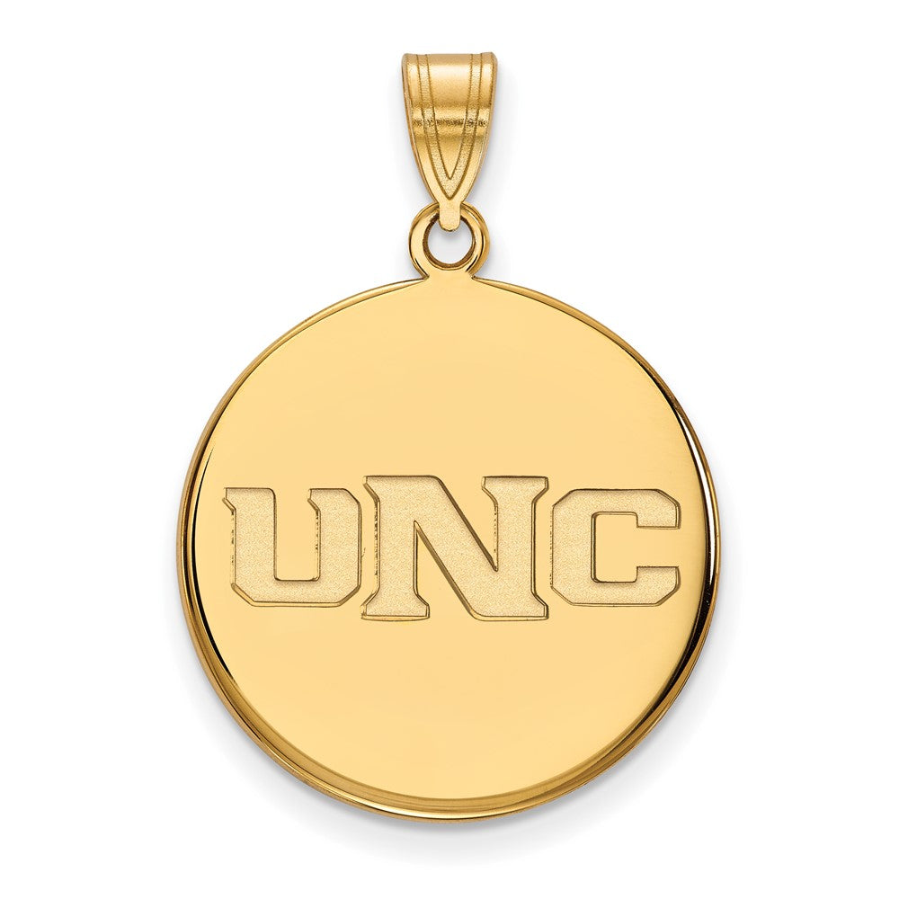 Gold Plated Sterling Silver Logoart U Of Northern Colorado N C Large Disc Pendant