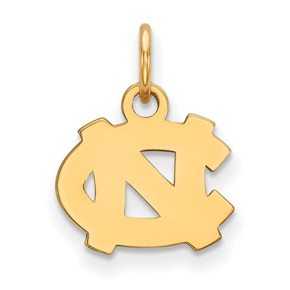 Gold Plated Sterling Silver Logoart University Of North Carolina N C Extra Small Pendant