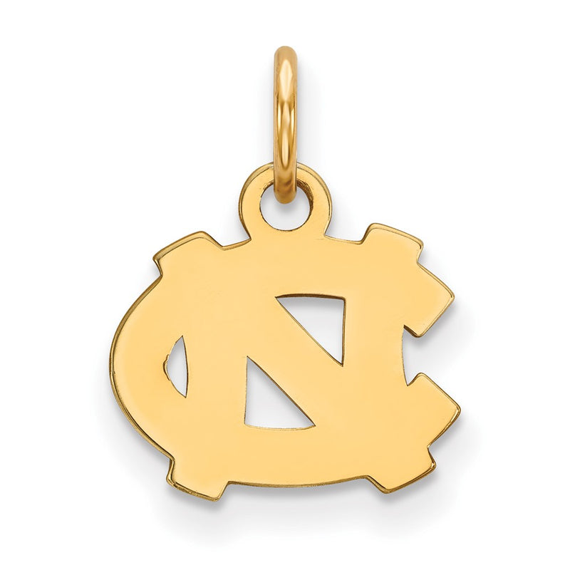 Gold Plated Sterling Silver Logoart University Of North Carolina N C Extra Small Pendant