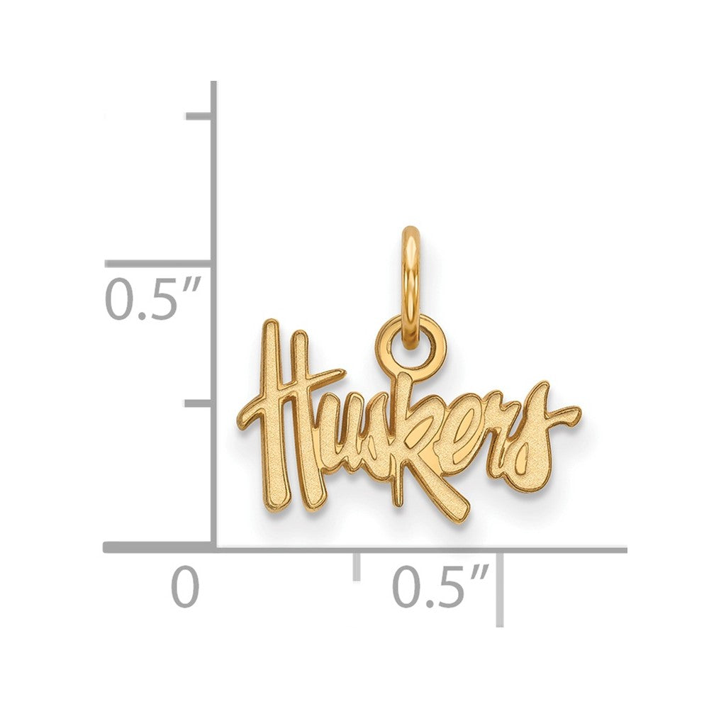 Gold Plated Sterling Silver Logoart University Of Nebraska Huskers Extra Small Pendant
