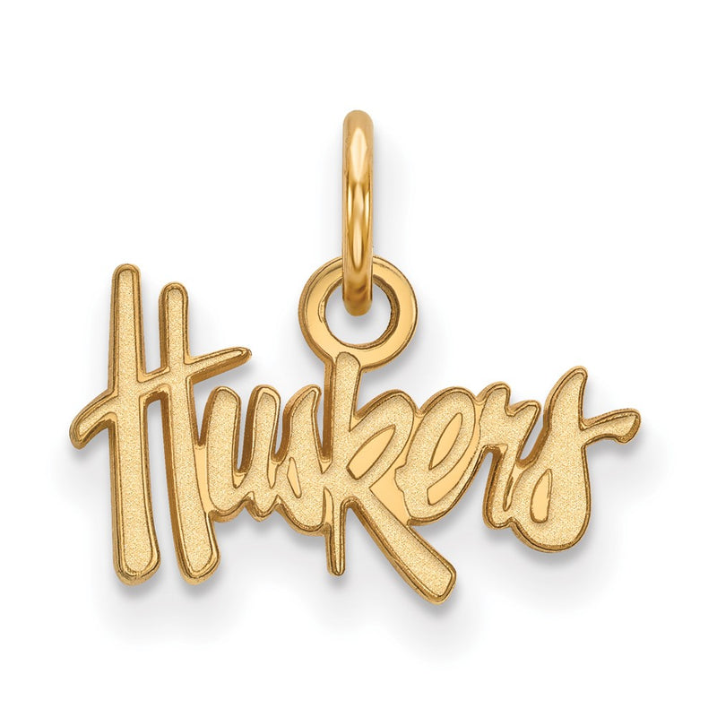 Gold Plated Sterling Silver Logoart University Of Nebraska Huskers Extra Small Pendant