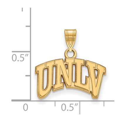 Gold Plated Sterling Silver Logoart University Of Nevada Las Vegas U N L V Small Pendant