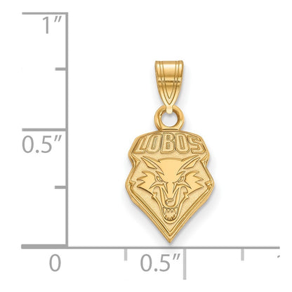 Gold Plated Sterling Silver Logoart University Of New Mexico Lobos Small Pendant