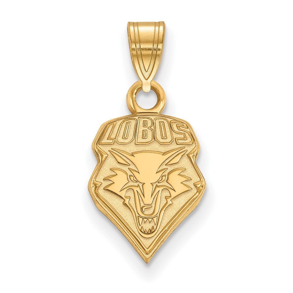 Gold Plated Sterling Silver Logoart University Of New Mexico Lobos Small Pendant